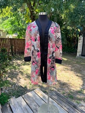 70s 80s Climax by David Howard Floral Sheer Duster